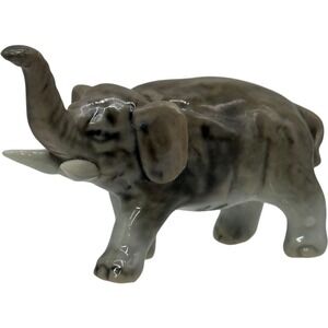 Koto Japan Elephant Figurine Ceramic Animal Statue Trunk Up Vintage Decor